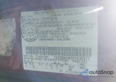 2002 Lincoln Town Car Signature from USA, damaged, VIN 1LNHM82W22Y635311